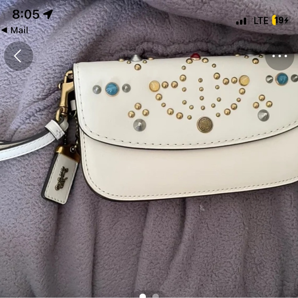 Coach White and Gold Clutch with Elegant Design